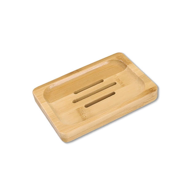 Soporte de almacenamiento de plato de bandeja de jabón de ducha de baño de madera de bambú Natural respetuoso con el medio ambiente Wmkox8yii hjk3972