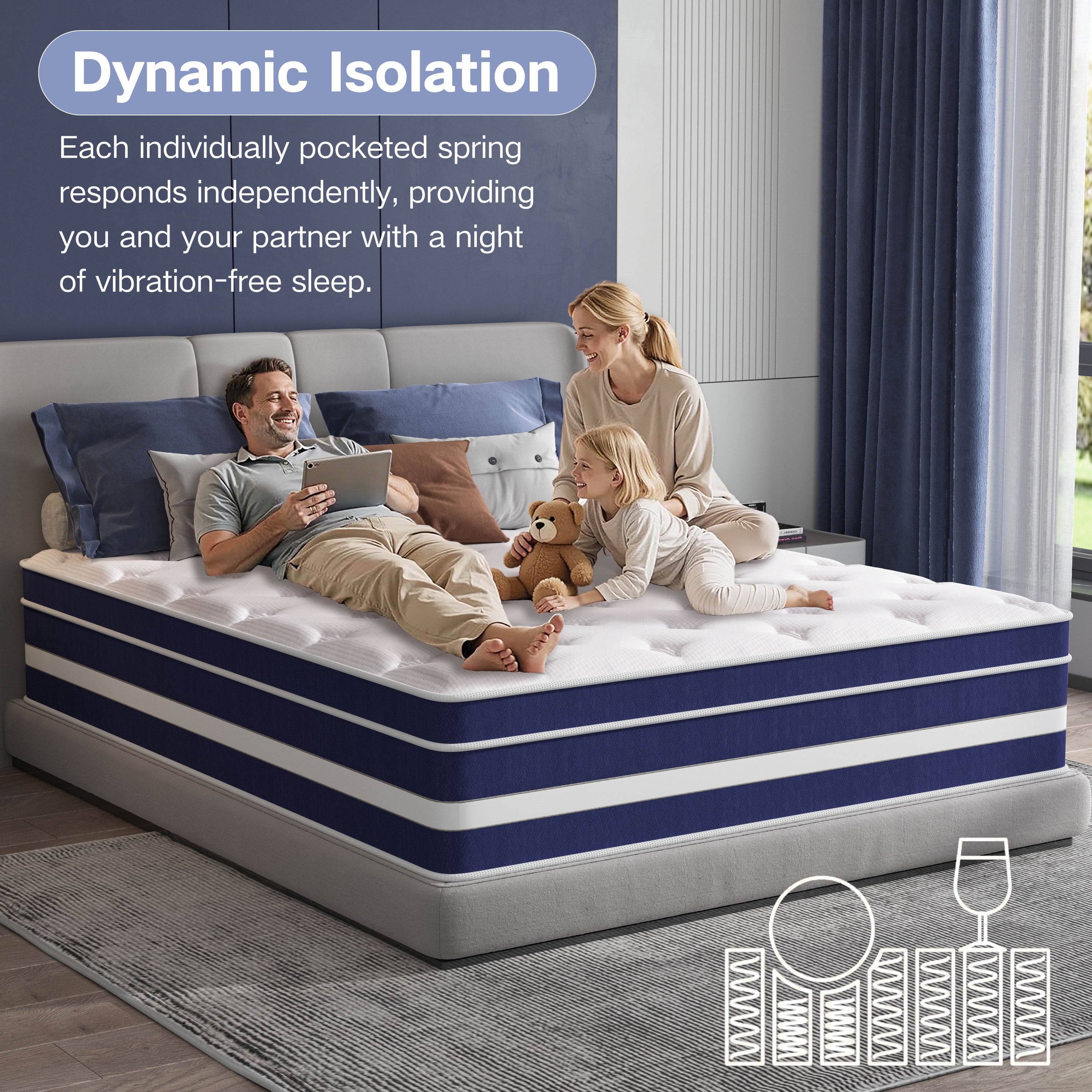 GUUKIN 10 inch Queen Mattress, Memory Foam & Spring Hybrid Medium
