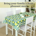 thumbnail image 3 of PiccoCasa Vinyl Tablecloth Rectangle 54" x 71" Green Plaid Waterproof, 3 of 7
