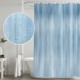 thumbnail image 4 of Polyester Fabric Light Blue Shower Curtain, Modern Abstract Art Ombre Striped Waterproof Bathtub Curtain Bathroom Decor Set with Hooks 60 x 72 Inches, 4 of 6