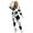 A-Black1675, variant on XIAOCHA Women Cow Print Onesie Hooded Zip Jumpsuit Sleepwear