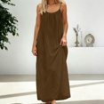 thumbnail image 4 of Women's Spaghetti Strap Backless Loose-fitting Resort Long Dress, 4 of 8