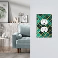 thumbnail image 5 of Fotbe Green Mosaic Glass Print Duplex Receptacle Wall Plate, 1-Gang 5.0" x3.0" Wall Outlet Covers, Dual Outlet Faceplates Covers, Color-matched Screws Included-Style S, 5 of 6