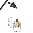 thumbnail image 3 of KAYYELAMP 3Pcs Slanting Position Adjusted Corded J-Type Cage Shade Black Track Light 3.2 Feet Matt Brass E26 Base Vintage Design for Kitchen Loft Sloping Space(No Bulb, Track), 3 of 6