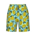 thumbnail image 6 of KLL Lemon1 Men's Casual Summer Beach Shorts Hawaiian Shorts with Pockets-Large, 6 of 6
