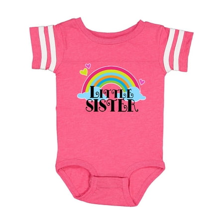 

Inktastic Little Sister Outfit Cute Rainbow Gift Baby Girl Bodysuit