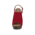 thumbnail image 6 of BLISSFUL STEP Valentine's Women's Shoes Chunky Heel Buckle Slingback Chunky Platform Sandals Red 5.5, 6 of 8