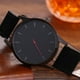 thumbnail image 4 of EeaseMX Reloj de pulsera analógico de cuarzo para hombre, diseño sencillo, correa de cuero, estilo clásico, de lujo (negro), 4 of 7