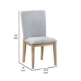 thumbnail image 5 of Benjara Emi 25" Dining Chair Set of 2- Cushioned Seat- Gray Linen Upholstery, 5 of 6