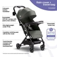 thumbnail image 2 of Mompush Lithe V2 Lightweight Stroller + Snack Tray, Ultra-Compact Fold & Airplane Ready Travel Stroller, Near Flat Recline Seat, Cup Holder, Raincover & Travelbag Included, 2 of 5