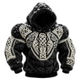 thumbnail image 5 of Men's Fuzzy Sherpa Pullover Hoodie 3D Printed Long Sleeve Sport Pocket Military Hoodies Winter Gym Hooded Sweatshirts Black S, 5 of 5