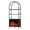 Black, variant on 72" Brown Arched Bookshelf with 23" Electric Fireplace & Metal Frame