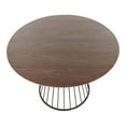 Canary Contemporary Dining Table in Black Metal and Walnut Wood Top by