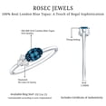 thumbnail image 6 of Rosec Jewels Oval Cut London Blue Topaz Promise Ring with Diamond Trio - AAA Quality, 925 Sterling Silver, US 4.00, 6 of 9