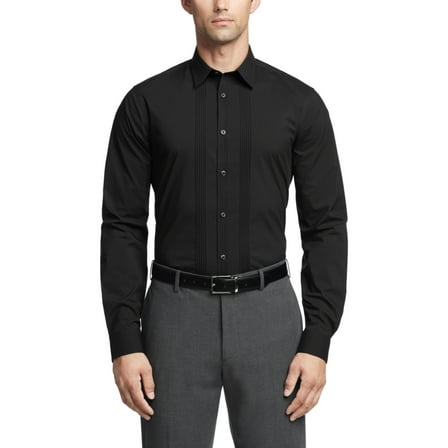 $89 Calvin Klein Men's Infinite Color Slim Fit Dress Shirt Black, 16-16.5 36-37L