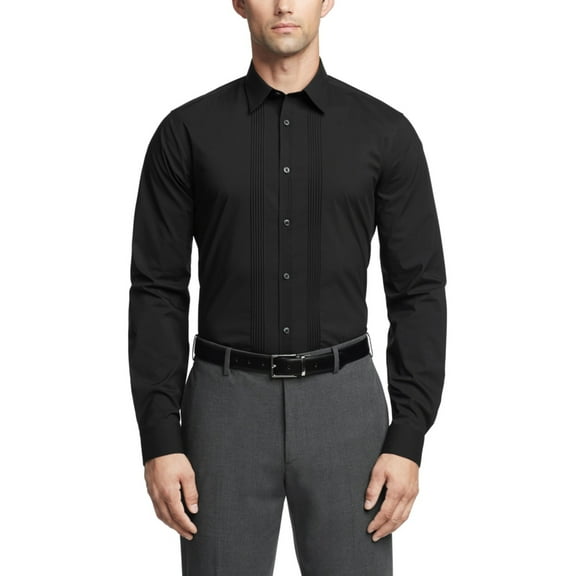 $89 Calvin Klein Men's Infinite Color Slim Fit Dress Shirt Black, 16-16.5 36-37L