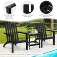 thumbnail image 3 of Patiojoy 2PCS Wooden Adirondack Chair W/Ergonomic Design Outdoor Lounge Armchair Acacia Wood chair for Yard&Patio Black, 3 of 8