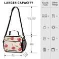 thumbnail image 3 of Pink Cherrys Lunch Bag Cooler Bag Cooling Tote Portable Shoulder Strap Interior Pockets for Picnic Travel, 3 of 7
