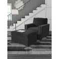 thumbnail image 4 of Bowery Hill Modern Fabric Upholstered Square Ottoman in Onyx, 4 of 7