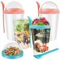 thumbnail image 1 of EASTIN Set of 4 Breakfast On the Go Cups  Take and Go Yogurt Cup with Topping Cereal or Oatmeal Container, 1 of 8