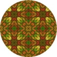 thumbnail image 1 of Ahgly Tapis Rond Lavable en Machine Intérieur Transitionnel Rouge Safran, 3 Pieds Rond, 1 of 7