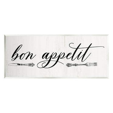 Bon Appetit Vintage Cutlery Typography Graphic Art Unframed Art Print Wall Art