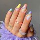 thumbnail image 1 of 24pcs Short Almond False Nails Multicolor Stick on Nails Press on Nails Removable Glue-on Nails Full Cover Acrylic Fake Nails Women Girls Nail Art Acc, 1 of 5