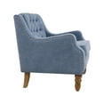 thumbnail image 5 of Upholstered Accent Chair for Living Room, Linen Fabric Sofa Chair with Button Tufted Backrest and Armrest, Comfy Armchair Chair for Bedroom Living Room Office (Blue), 5 of 7