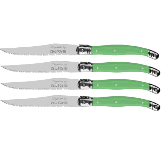 Cuchillos con Mango ergonómico VentDepot LaguioleGreen 4 pzas 23 cm Verde acero Inoxidable