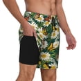 thumbnail image 2 of Gukieu Sunflowers And Butterflies Print Men's Double Layer Sports Swim Trunks, Quick Dry Adjustable Waist Swim Shorts Swimwear-XX-Large, 2 of 6