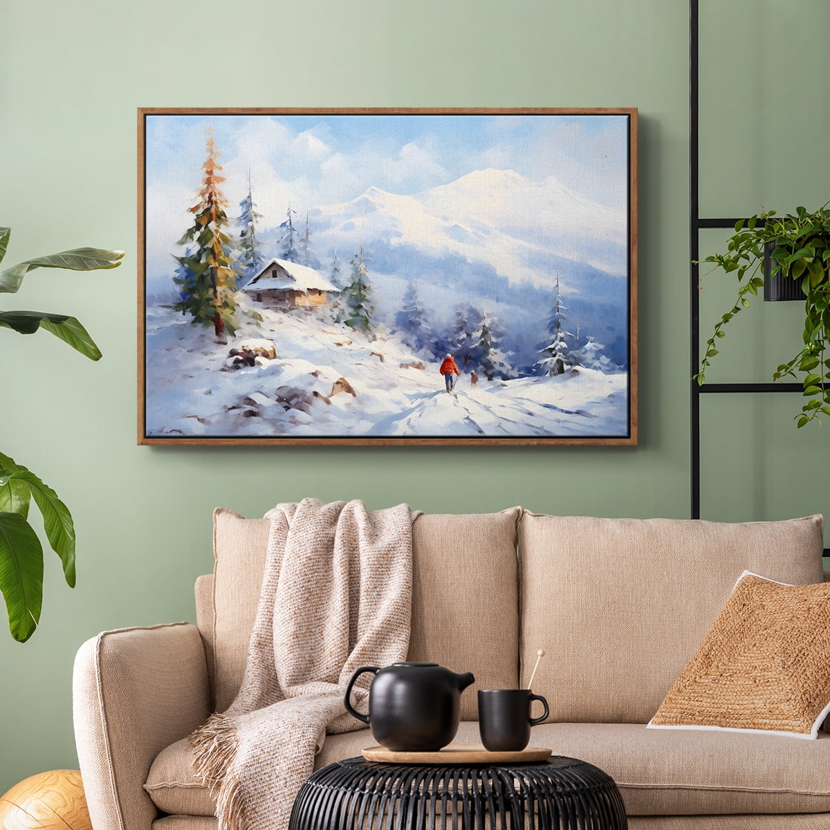 Vintage Landscape-CCXXIII By Wexford Home Framed in Walnut Wood Gallery Wrapped Canvas 17 in. x 25 in.