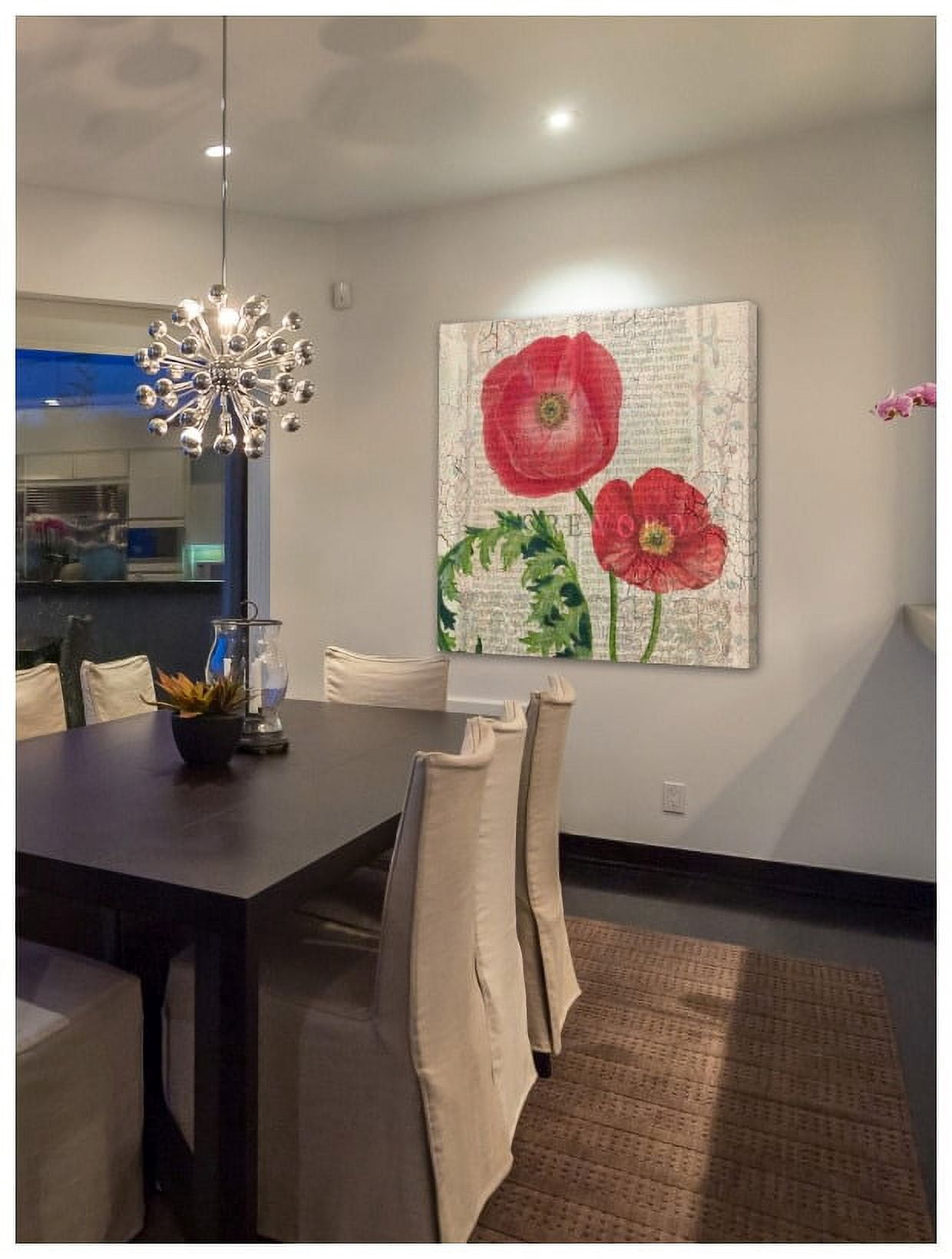 "Poppy Pages Square II" Painting Print on Wrapped Canvas