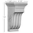 thumbnail image 2 of Ekena Millwork 6 1/2"W x 7 3/8"D x 12"H Edwards Curved Corbel (2-Pack), 2 of 5