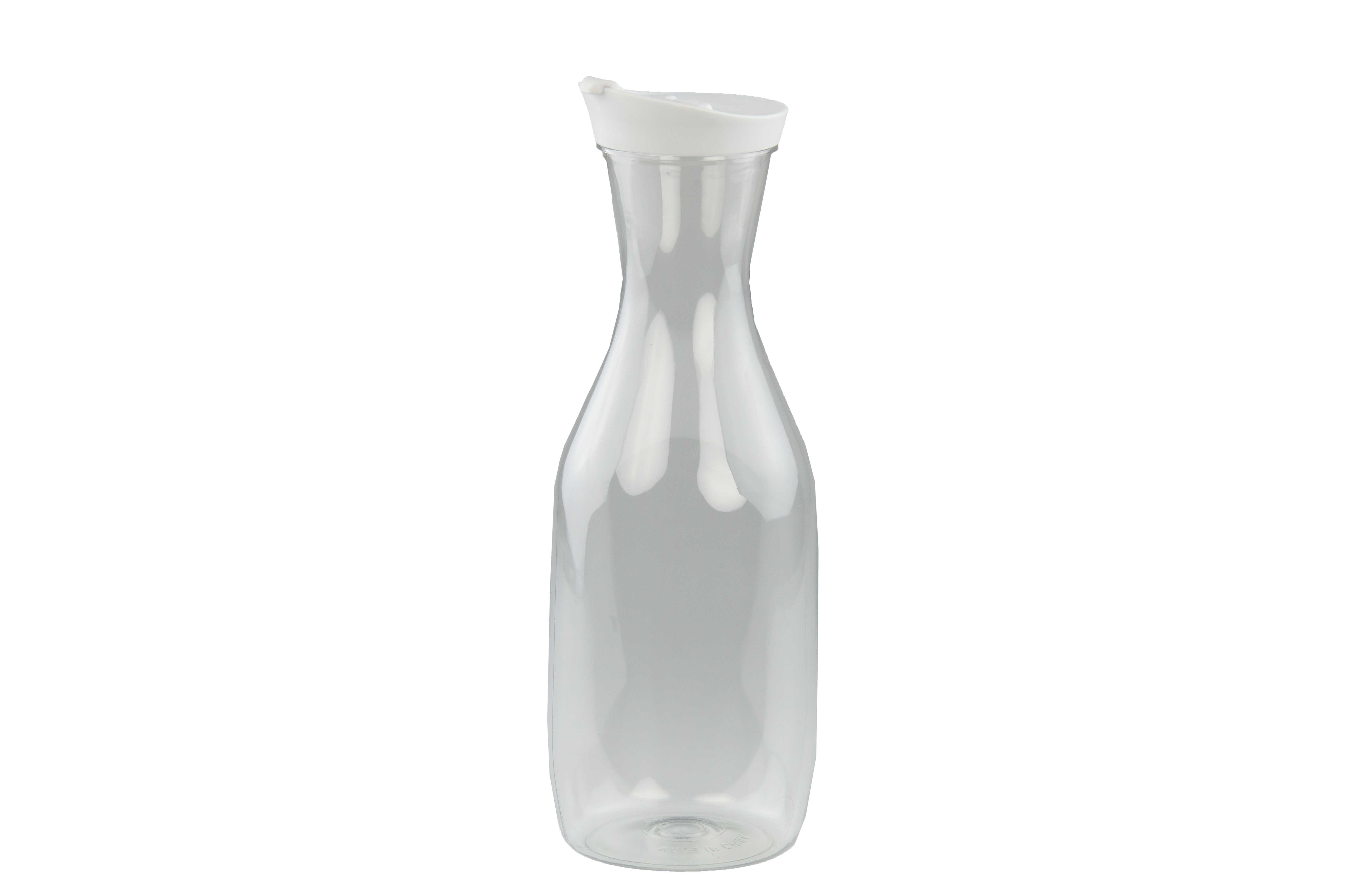 Estilo Glass Beverage Pitcher Carafe With Plastic Lids, Narrow Neck Design, 1  liter (33oz) Set of 2 - Walmart.com