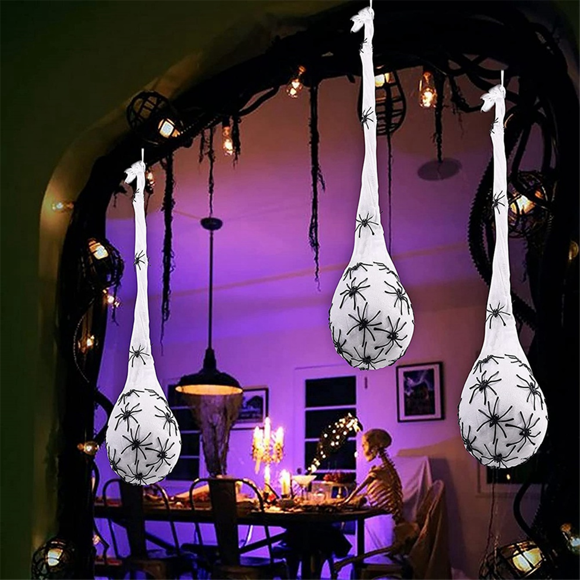 Halloween Hanging Decorations Spider Egg ,Spider Egg Decoration with Led Lights Halloween Light-Up Spider Decoration