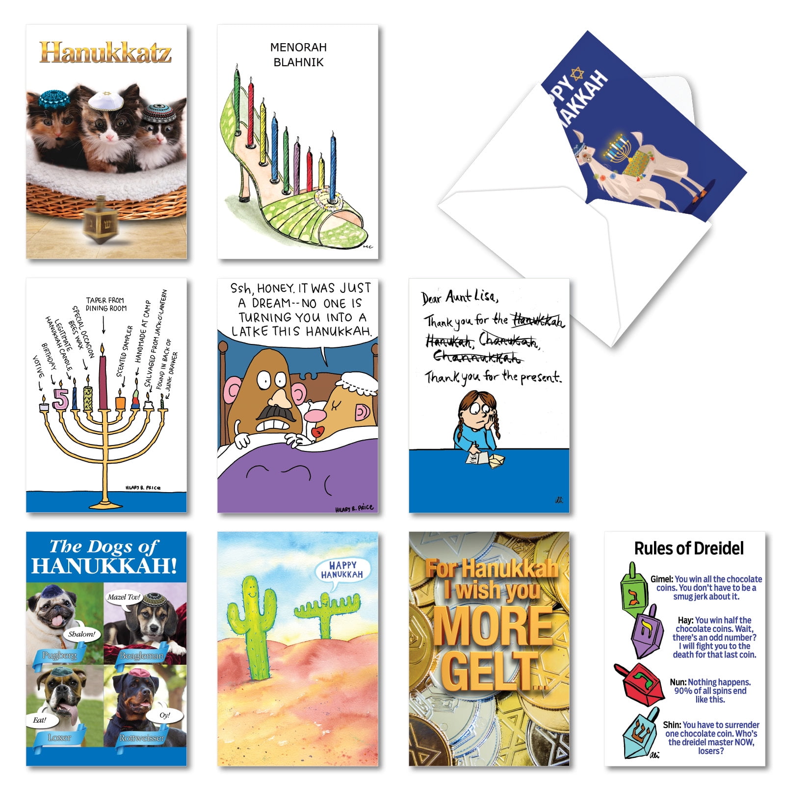10 Funny Chanukah Greeting Cards Boxed Hanukkah Humor AC3435HKG
