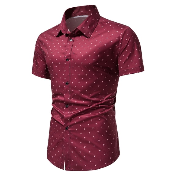 IROINNID Men's Short Sleeve Vacation Casual Blouse