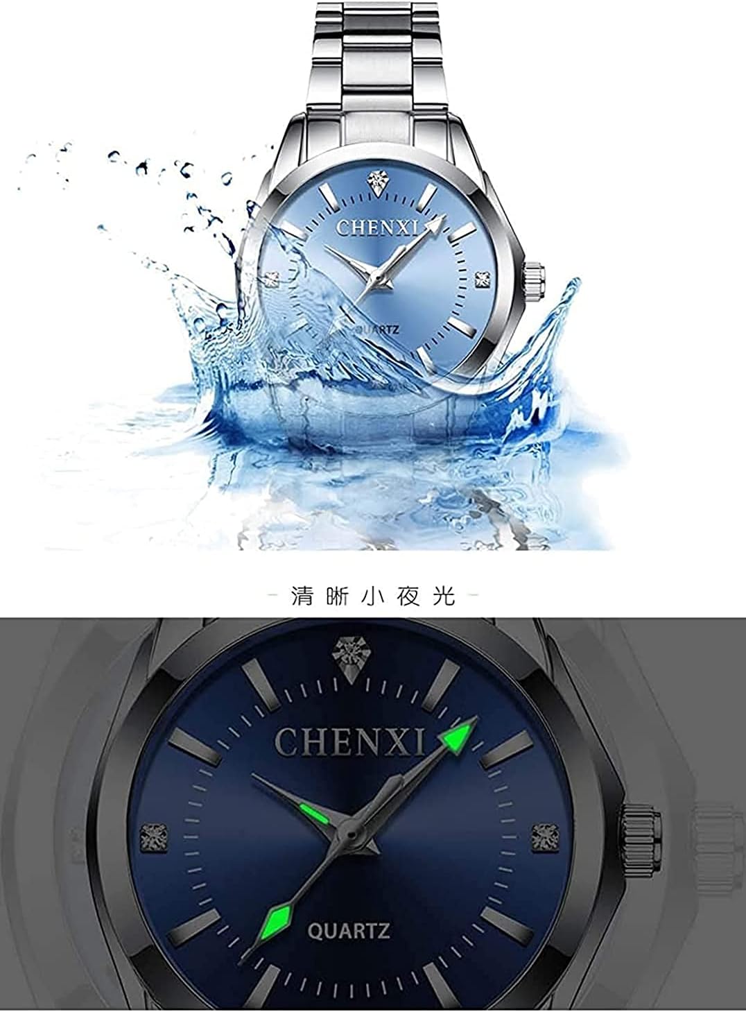 Watches for Women Analog Quartz Silver Stainless Steel Watches Luminous Waterproof Ladies Dress Watch