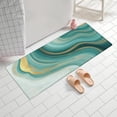 thumbnail image 2 of Blue and Gold Marble Flow Veins Pattern Bathroom Rugs Mat,Non Slip Microfiber Bathroom Rug,Rubber Backing,Soft Bathroom Mats for Bathroom Floor,Tub and Shower,60x24in(150x60cm), 2 of 5