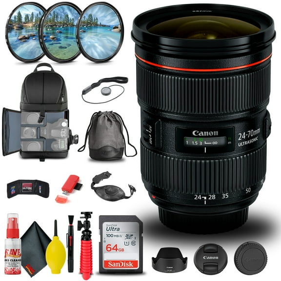 Canon EF 24-70mm F/2.8L II USM Lens (5175B002)   Filter Kit   BackPack   More (International Version)