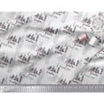 thumbnail image 2 of Soimoi White Cotton Cambric Fabric London Theme Architectural Print Sewing Fabric Yard 42 Inch Wide, 2 of 3