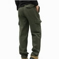 thumbnail image 5 of Xdegoge Mens Cargo Pants Fleeced Lined Warm Trousers Elastic Waist Straight Leg Pant Loose Plus Size Workout Streewear Lightweight Outdoor Climbing Outfits with Multi Pockets, 5 of 5