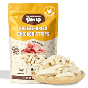 PAWUP Freeze Dried Dog & Cat Treats, Chicken Strips, Single Ingredient Pure Snack for Small Dogs & Cats, 1.5oz Bag