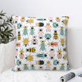thumbnail image 4 of Wukai Colorful Insects Premium Polyester Fleece Pillow Covers with Hidden Zipper Closure,Luxuriously Soft and Durable-12"x12", 4 of 7