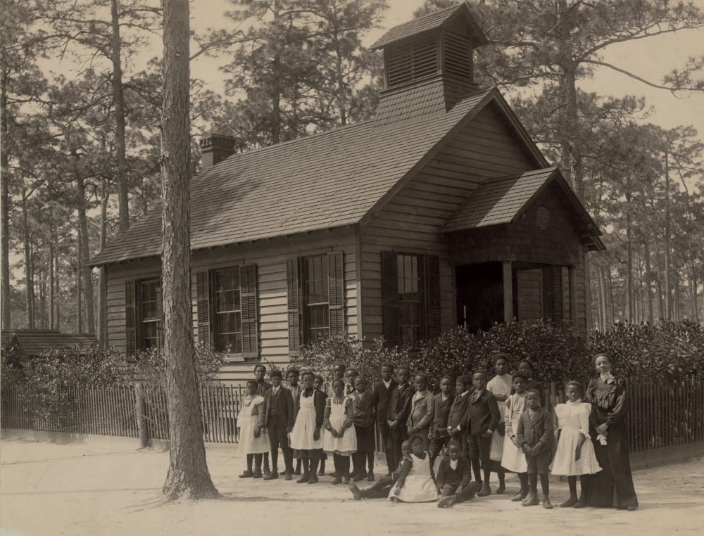 1900 African American School PHOTO Black Children Teacher Segregation One Room