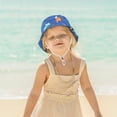 thumbnail image 4 of Wuxian Baby Boys Girls Hats Summer Breathable Wide Brim Cute Cartoon Dinosaur Print Adjustable Strap Mesh Patchwork Uv Protection Caps Toddler Outdoor Beach Playground Casual Hats,B,One Size, 4 of 5