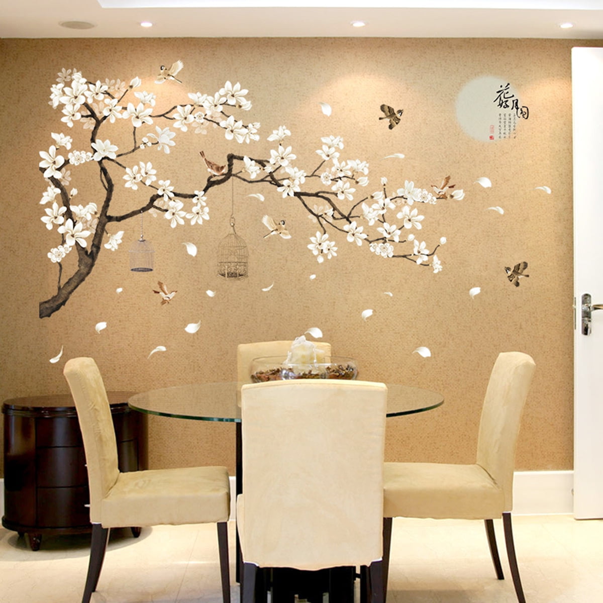 Blossom Flower Tree Branch Wall Stickers Cherry Blossom Decals Mural Home Decor 