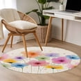 thumbnail image 4 of Watercolor Colorful Floral Round Area Rug 3Ft Washable Small Circle Rugs for Kitchen Entryway, Spring Summer Flowers Non-Slip Carpet Floor Mats Indoor Outdoor Carpet Runner Aesthetic Home Decor, 4 of 8