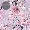 thumbnail image 4 of Pink Cherry Blossom Shower Curtain, Japanese Watercolor Flower Shower Curtain Decoration Set, Easy Care Waterproof Shower Curtain Machine Washed Durable Polyester Fabric, 72" x72", 4 of 6
