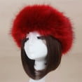 thumbnail image 2 of Gustave Women Faux Fur Headband with Elastic Winter Warm Earwarmer Earmuffs Thick Fluffy Ski Hats Russian Cap "Red", 2 of 5